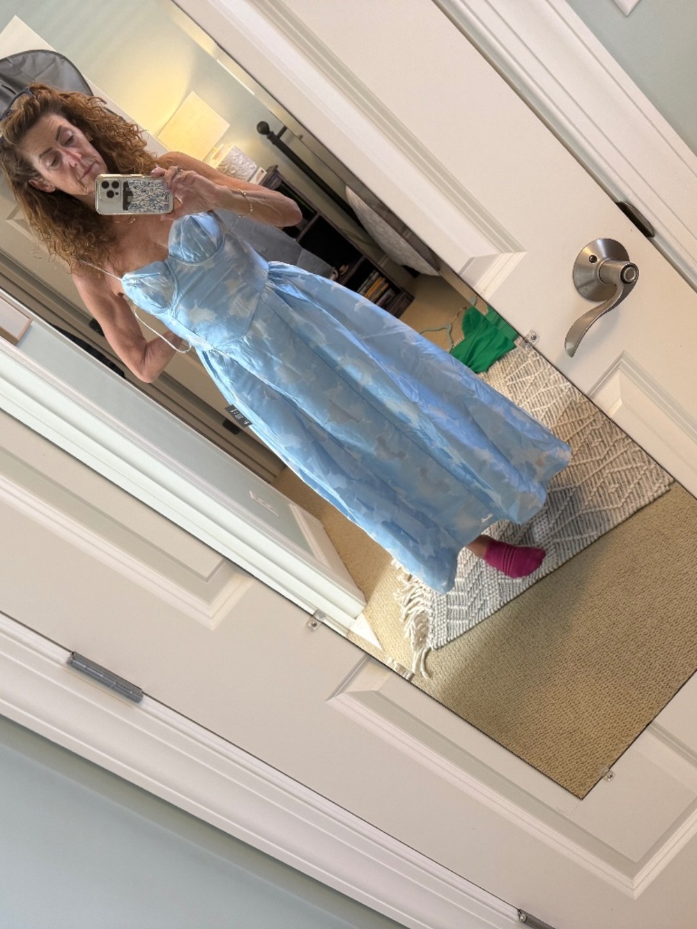 Lulus blue wedding guest dress